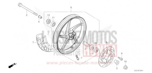 ROUE AVANT (NSC110-E,ED,RU) NSC110P de 2023